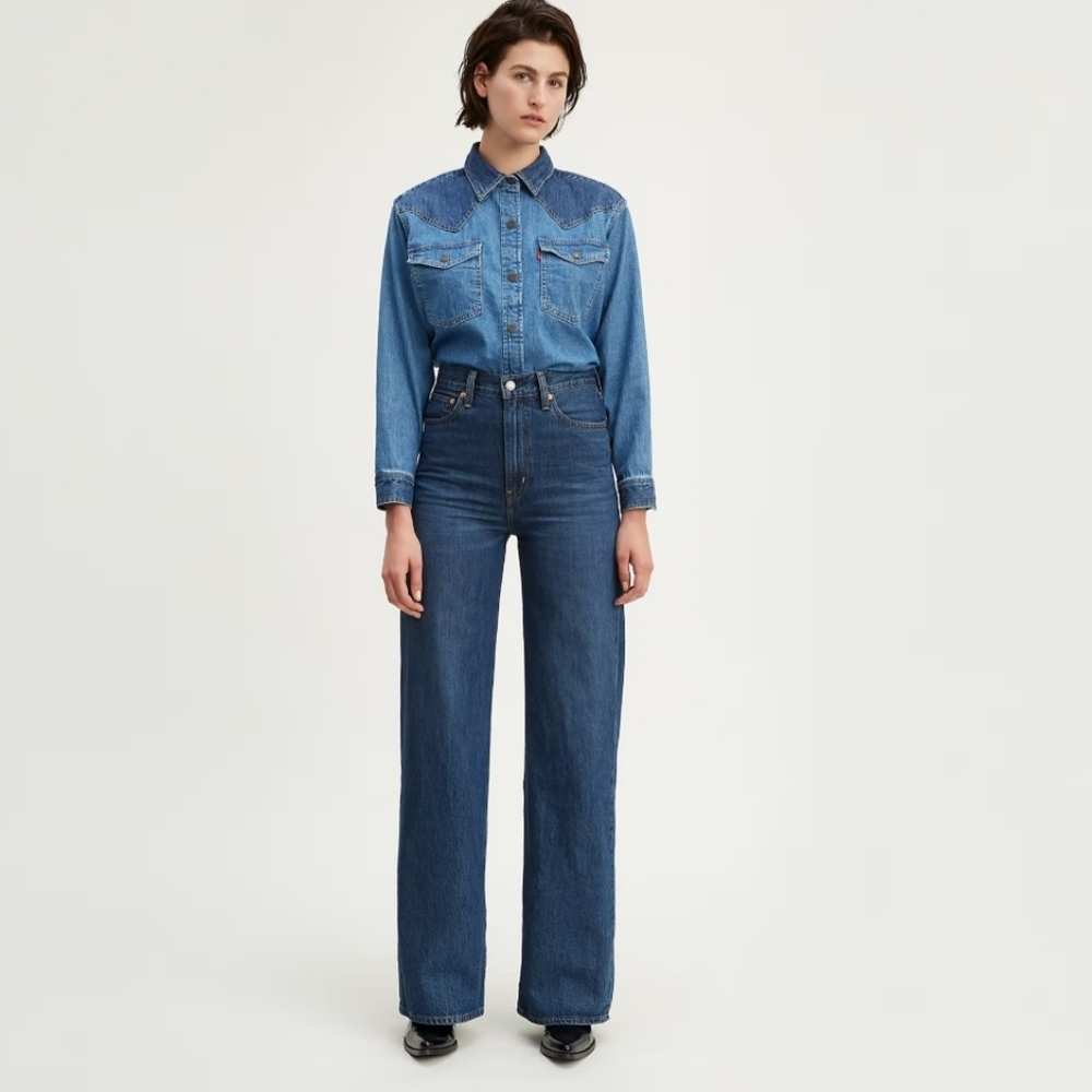 Levi's Ribcage Straight Wide Leg Super High Rise Jeans 28 x 34 NWT